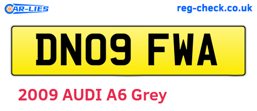 DN09FWA are the vehicle registration plates.