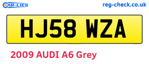 HJ58WZA are the vehicle registration plates.
