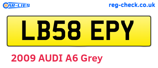 LB58EPY are the vehicle registration plates.