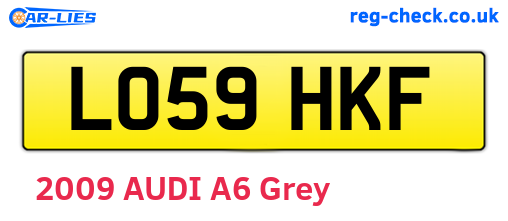 LO59HKF are the vehicle registration plates.