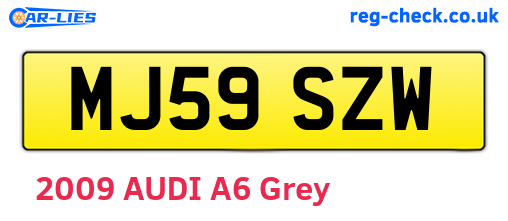 MJ59SZW are the vehicle registration plates.