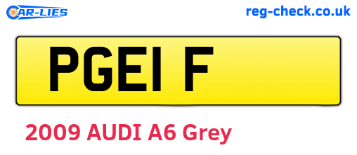 PGE1F are the vehicle registration plates.