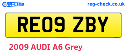 RE09ZBY are the vehicle registration plates.
