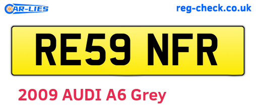 RE59NFR are the vehicle registration plates.