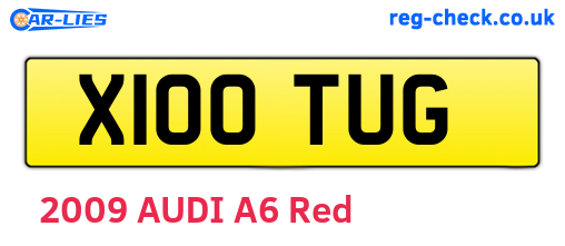 X100TUG are the vehicle registration plates.