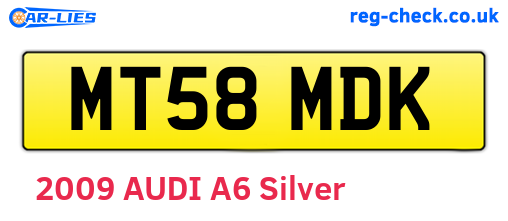 MT58MDK are the vehicle registration plates.