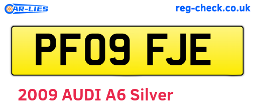 PF09FJE are the vehicle registration plates.