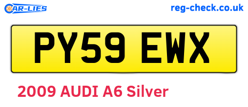 PY59EWX are the vehicle registration plates.