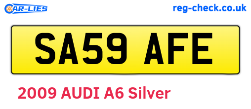 SA59AFE are the vehicle registration plates.