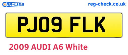 PJ09FLK are the vehicle registration plates.