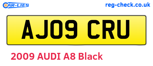 AJ09CRU are the vehicle registration plates.