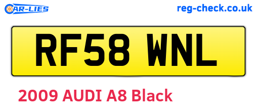 RF58WNL are the vehicle registration plates.