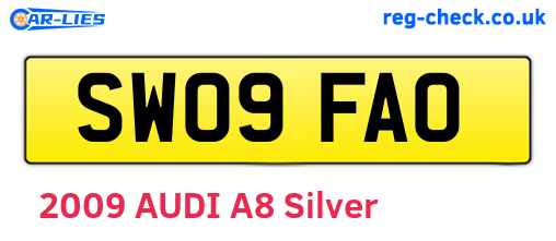 SW09FAO are the vehicle registration plates.