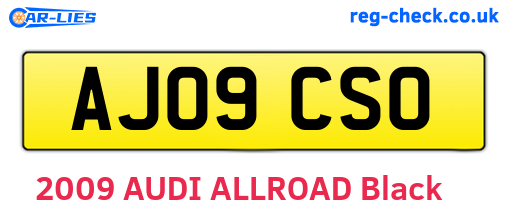 AJ09CSO are the vehicle registration plates.