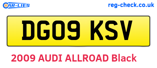 DG09KSV are the vehicle registration plates.