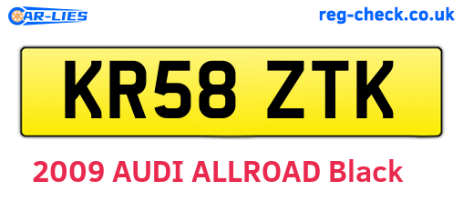 KR58ZTK are the vehicle registration plates.