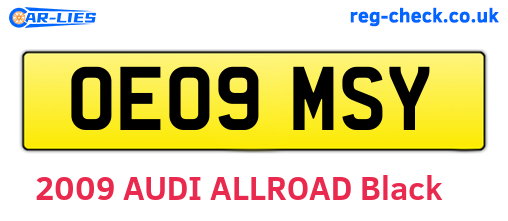 OE09MSY are the vehicle registration plates.