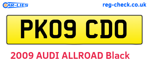 PK09CDO are the vehicle registration plates.