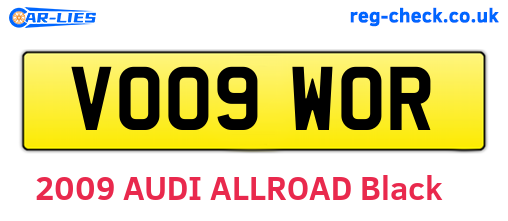 VO09WOR are the vehicle registration plates.