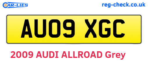 AU09XGC are the vehicle registration plates.