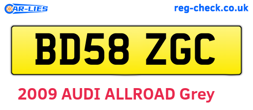 BD58ZGC are the vehicle registration plates.