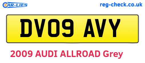 DV09AVY are the vehicle registration plates.