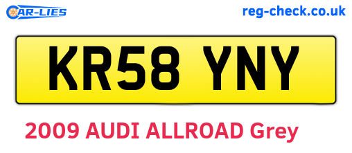 KR58YNY are the vehicle registration plates.