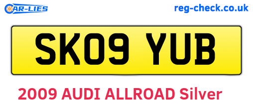 SK09YUB are the vehicle registration plates.