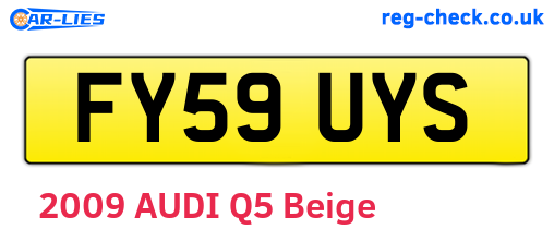 FY59UYS are the vehicle registration plates.