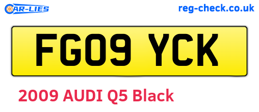 FG09YCK are the vehicle registration plates.