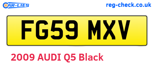 FG59MXV are the vehicle registration plates.