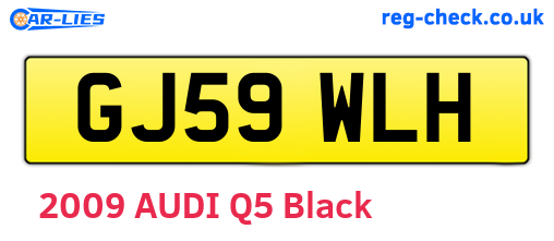 GJ59WLH are the vehicle registration plates.