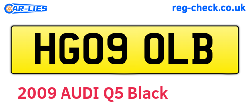 HG09OLB are the vehicle registration plates.