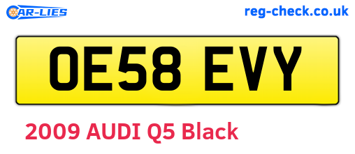 OE58EVY are the vehicle registration plates.