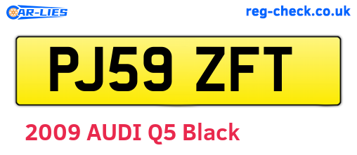 PJ59ZFT are the vehicle registration plates.
