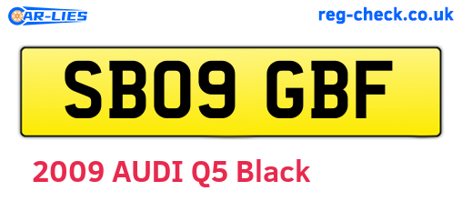 SB09GBF are the vehicle registration plates.