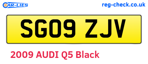 SG09ZJV are the vehicle registration plates.