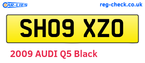 SH09XZO are the vehicle registration plates.