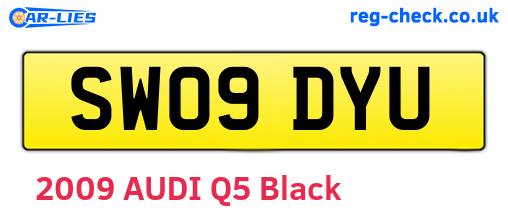 SW09DYU are the vehicle registration plates.