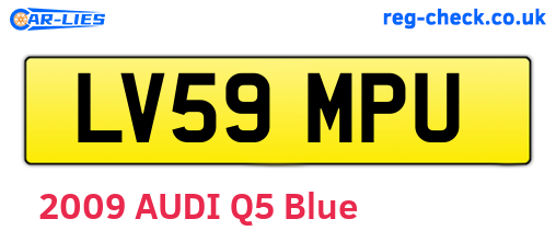 LV59MPU are the vehicle registration plates.