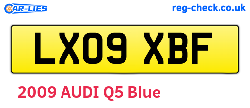 LX09XBF are the vehicle registration plates.