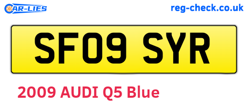 SF09SYR are the vehicle registration plates.