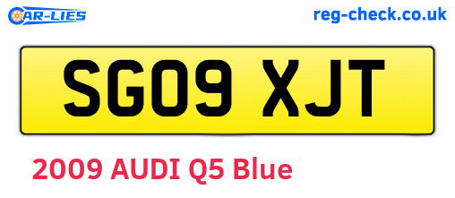 SG09XJT are the vehicle registration plates.