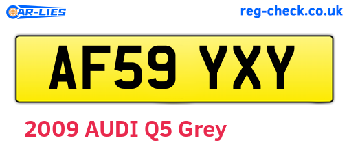 AF59YXY are the vehicle registration plates.