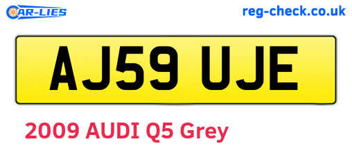 AJ59UJE are the vehicle registration plates.