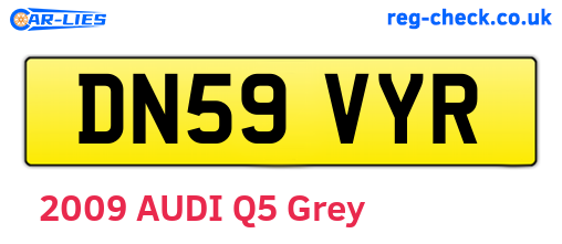 DN59VYR are the vehicle registration plates.