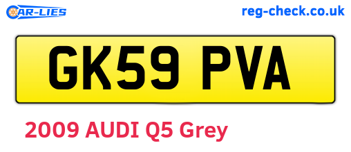 GK59PVA are the vehicle registration plates.