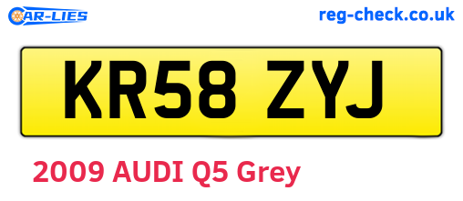 KR58ZYJ are the vehicle registration plates.