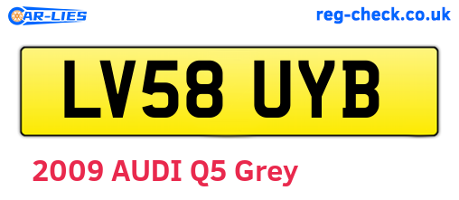 LV58UYB are the vehicle registration plates.