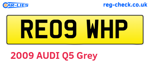 RE09WHP are the vehicle registration plates.